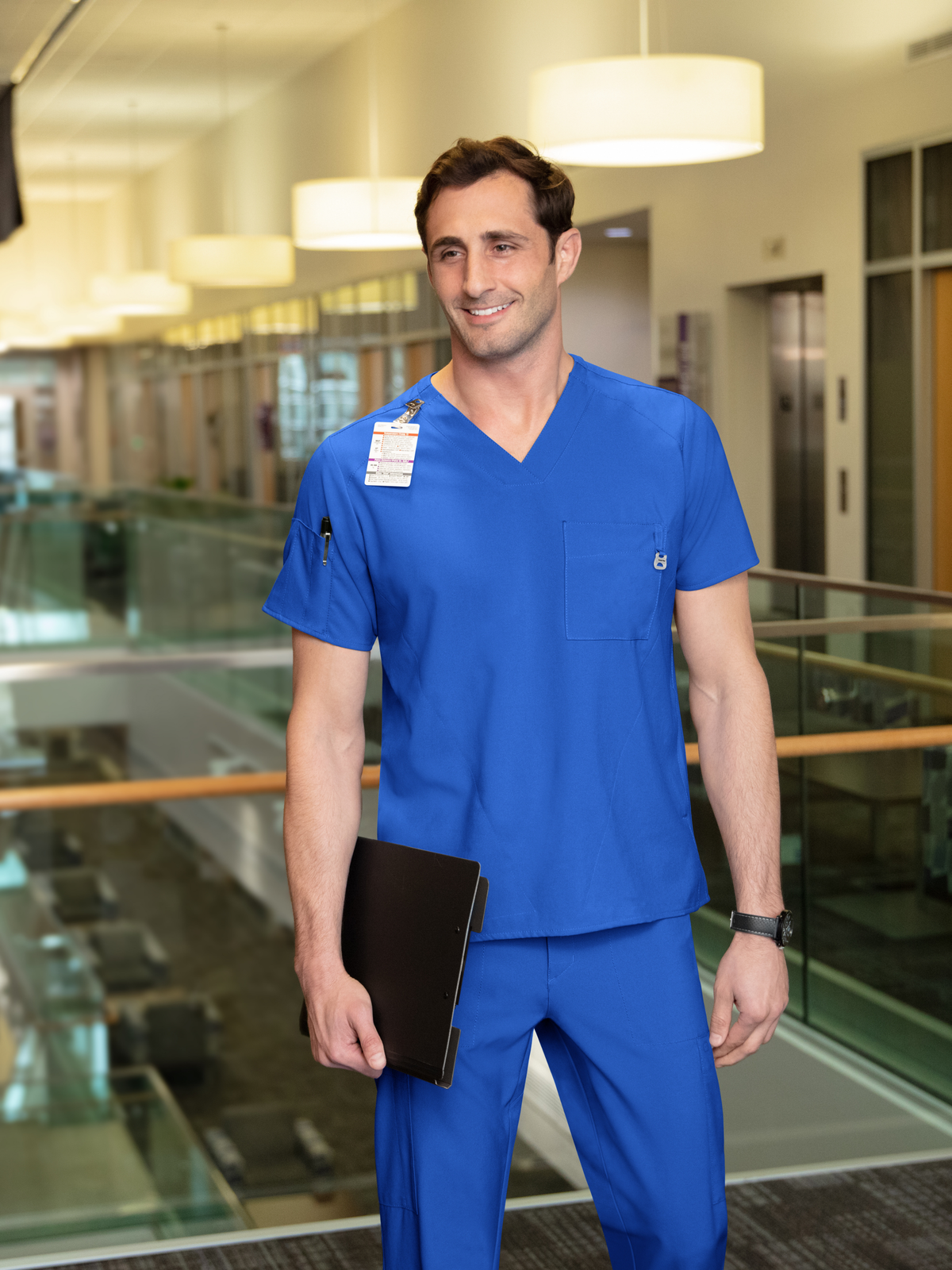 scrubs uniforme medico azul rey para hombre w123 wink